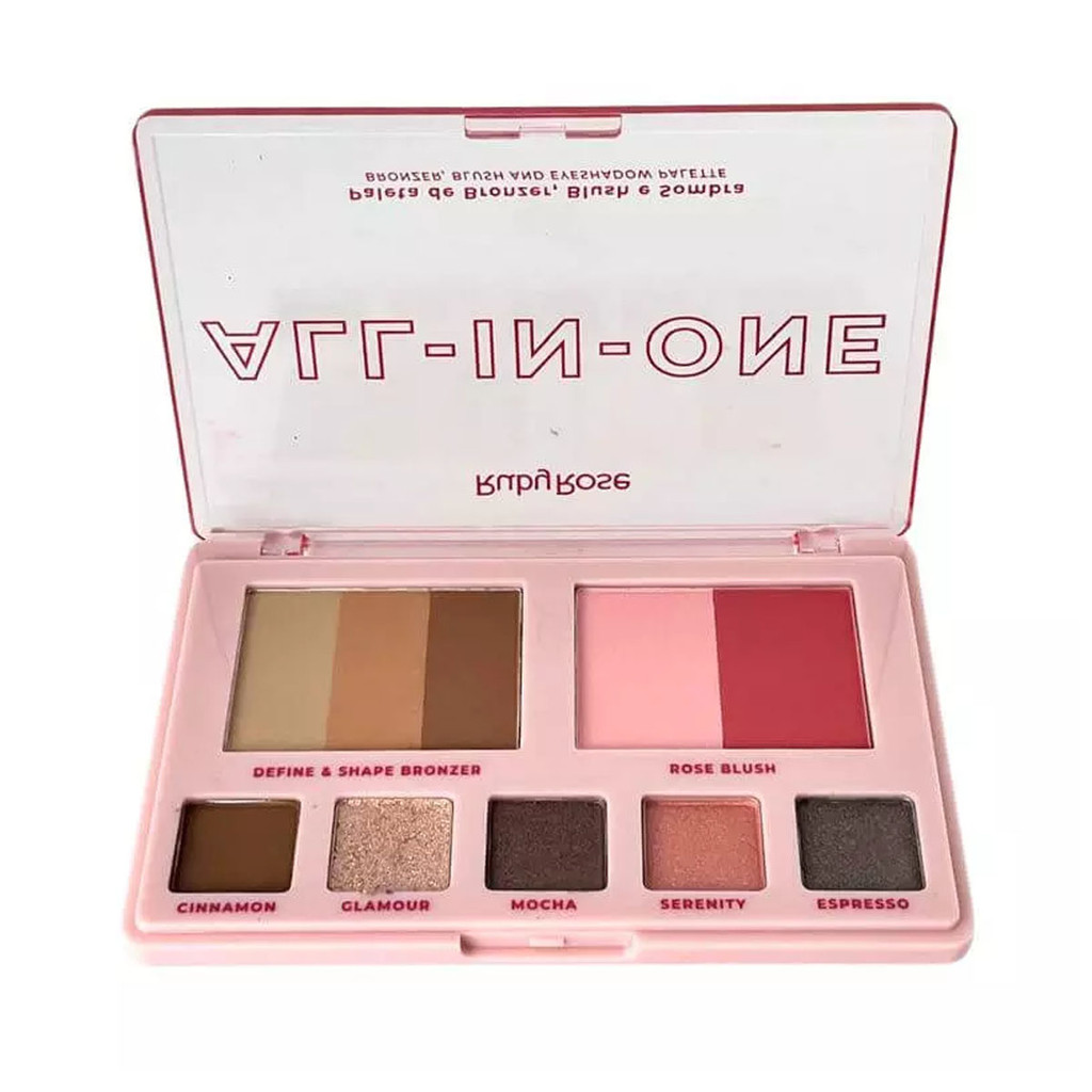 Paleta de Bronzer Blush Sombras Ruby Rose All In One Hbm1002
