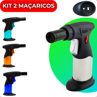 Maçarico Isqueiro Mini Portátil Recarregável Flambar Cozinha Refi Acendimento Automático Churrasco