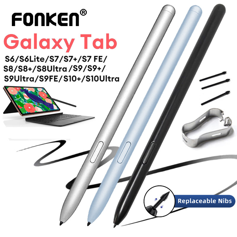 Para Samsung Galaxy Tab S6 S6 Lite S7 S7 + S7 FE S8 S9 S10 + S10 Ultra Stylus S Caneta Com Dicas De Substituição