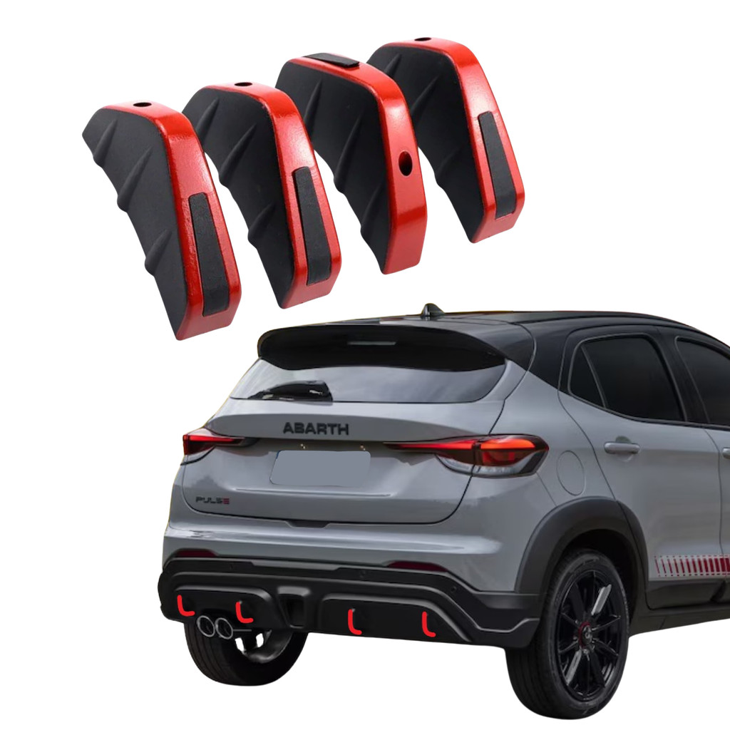 Difusor traseiro Inferior universal Carro Preto e Vermelho