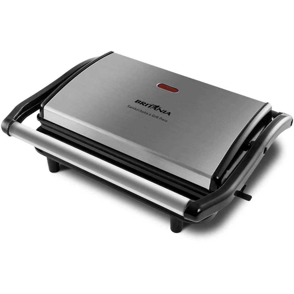Sanduicheira Grill Elétrica Britânia 850W BGR27I Antiaderente Grelha Sanduíches Carnes Vegetais