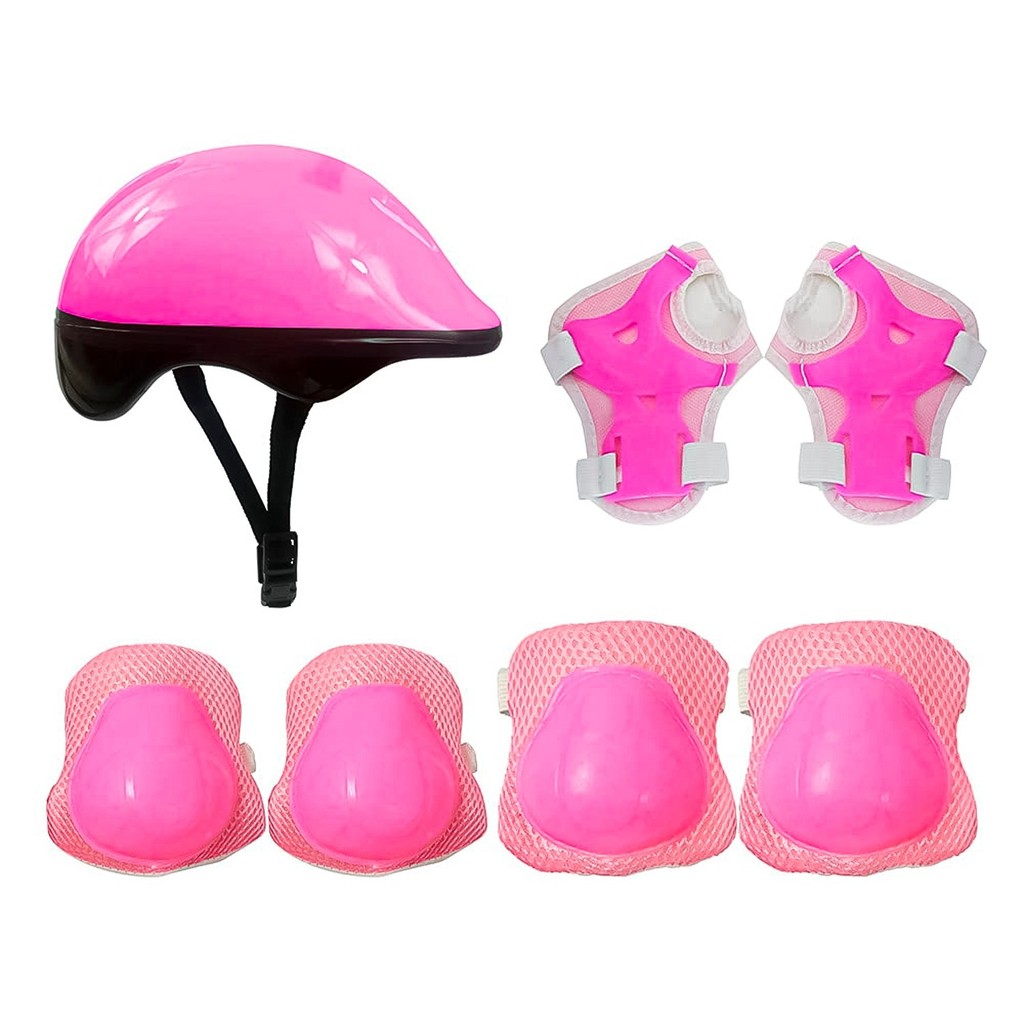 Kit De Proteção Infantil Radical Plus Para Bike Patins Skate Rosa Meninas - Dm Toys