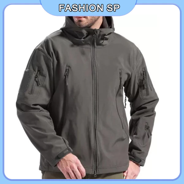 Jaqueta Tática Impermeável Masculina Com Pele Macia Shark