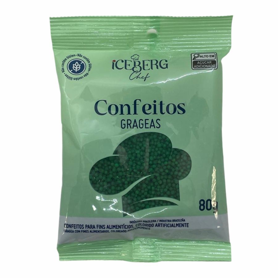 Confeito Decorativo Verde - 80g - 1 unidade - IceBerg - Rizzo - Food & Beverages