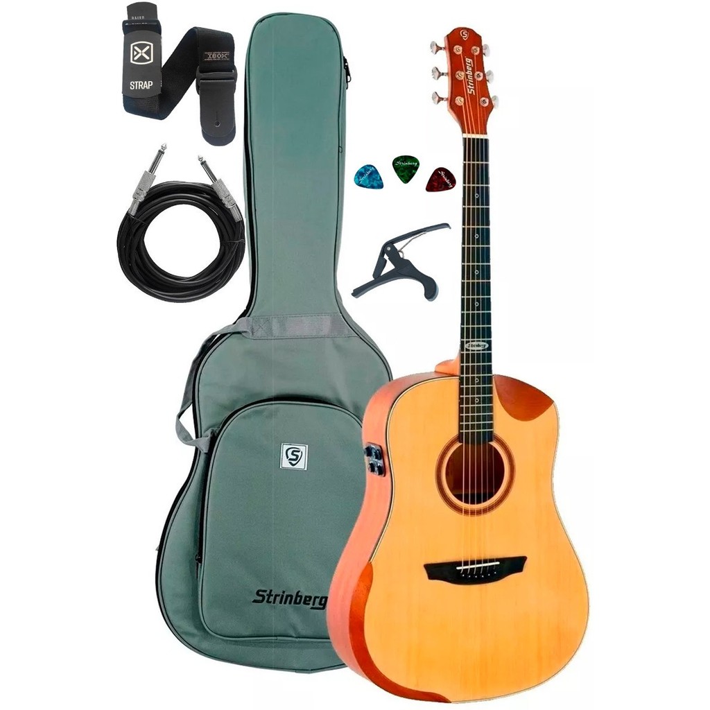 Kit Violão Strinberg Sd301hcr Black Galaxy Natural Satin em Oferta na Shopee