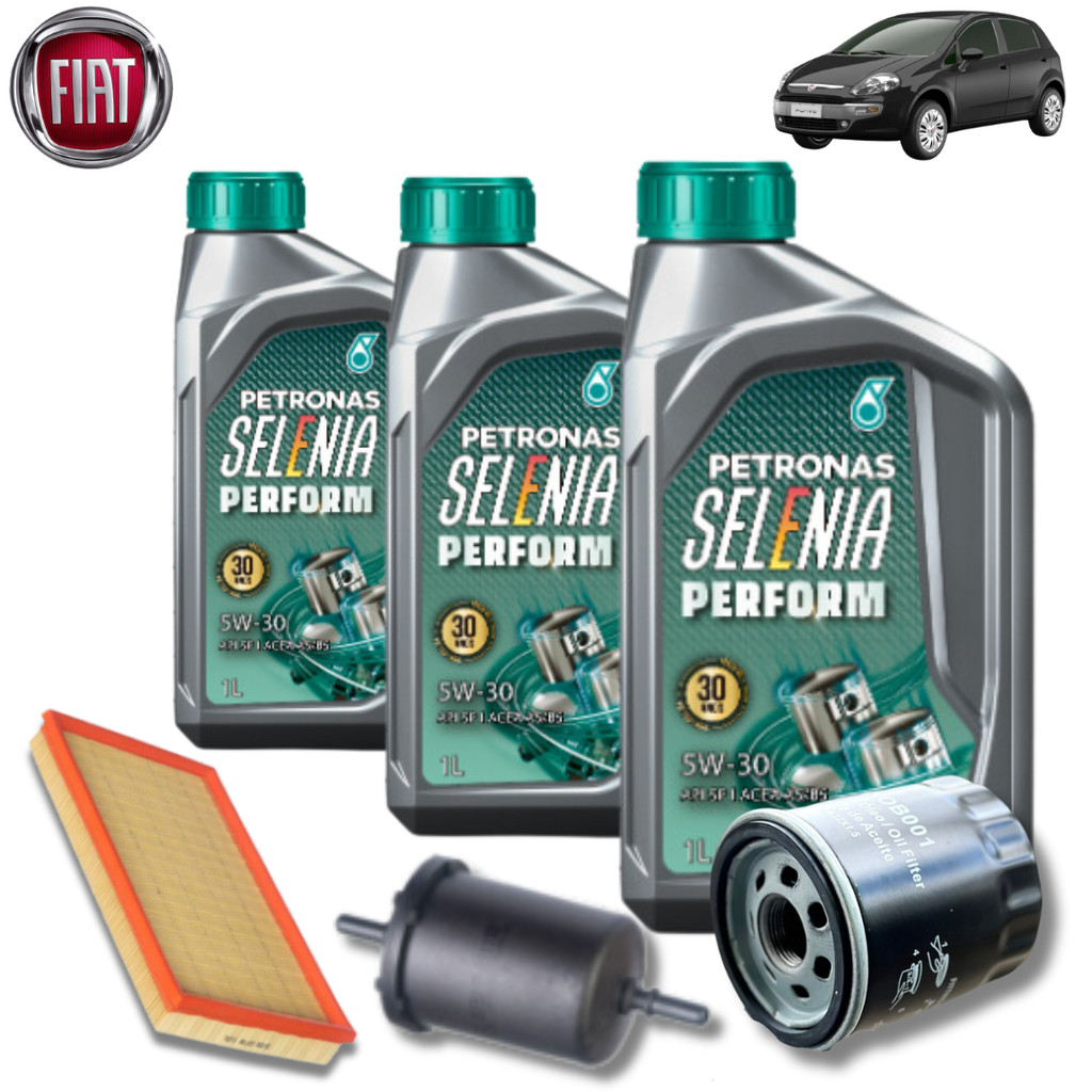 KIT REVISÃO 5W30 SELENIA + FILTROS (PUNTO 1.4 8V 2007>2012)