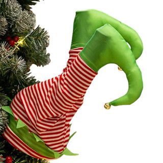 Pernas Duende Natal Arvore Natalina Movimento Flexivel Enfeite Elfo Casa Decoraçao Festa Fim de Ano Evento Comemoraçao