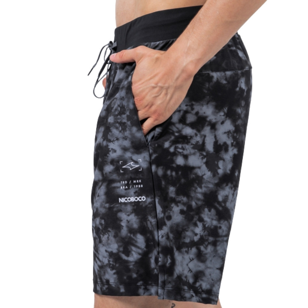 Detalhes do Bermuda Fitness Nicoboco Bolso Zíper Surf Especial Premium