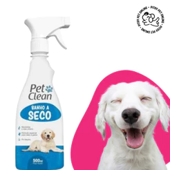 Banho a Seco para Cachorro e gatos - Shampoo para cachorro a seco- Pet Clean -500ml