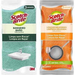 Kit Banheiro e Cozinha Limpa SCOTCH Brite 6 Esponjas