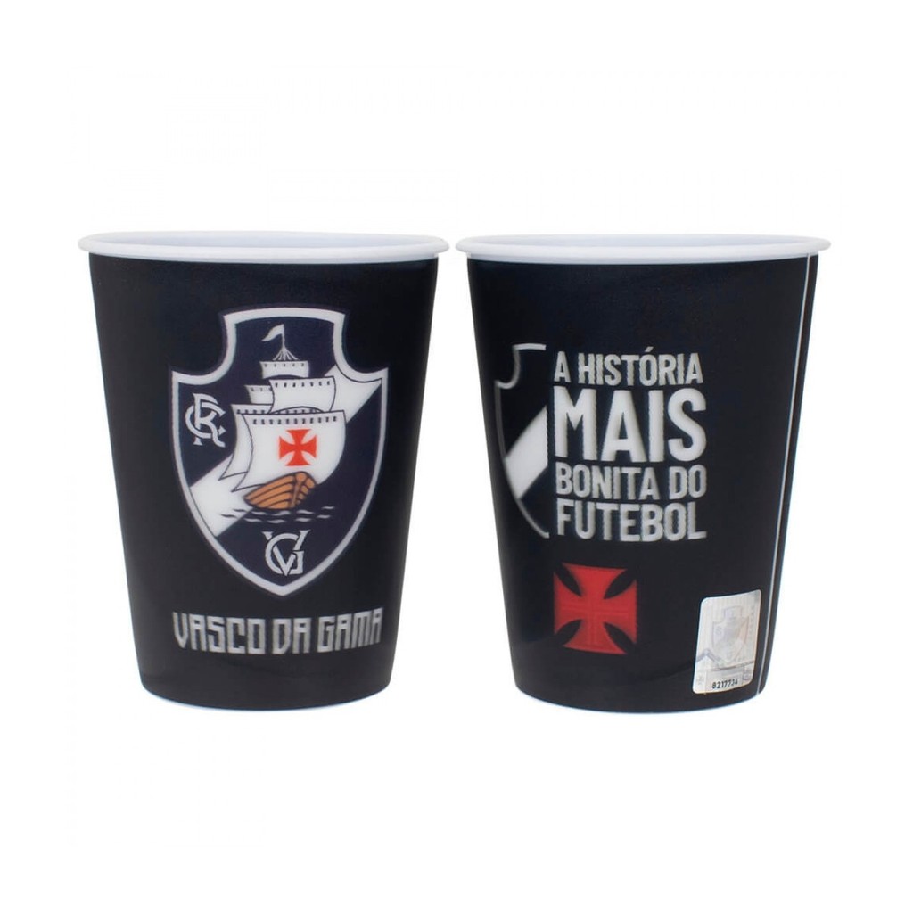 Jogo 2 Copos Plástico 3D 400ml - Vasco