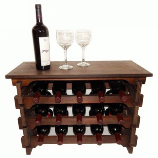 Adega Vinho Madeira 15 Garrafas Tipo Mesinha Imbuia C05 em Oferta na Shopee