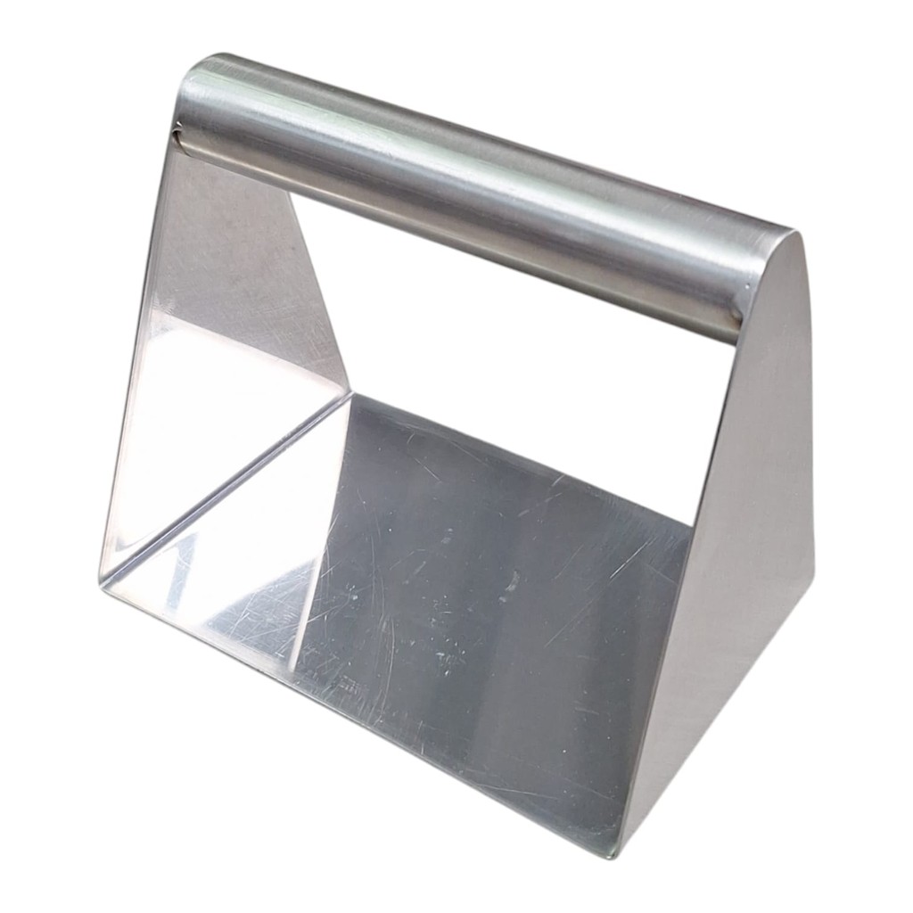 PRENSA SMASH BURGUER E BIFE 14x14x13 CM EM INOX PRENSADOR SMASH PROFISSIONAL