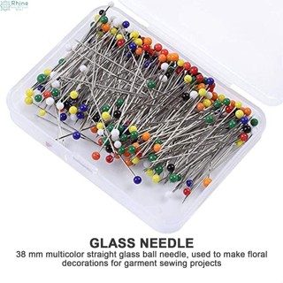 250 alfinetes de cabeça de vidro 38mm cor bola de cor reta artesanato em Oferta na Shopee