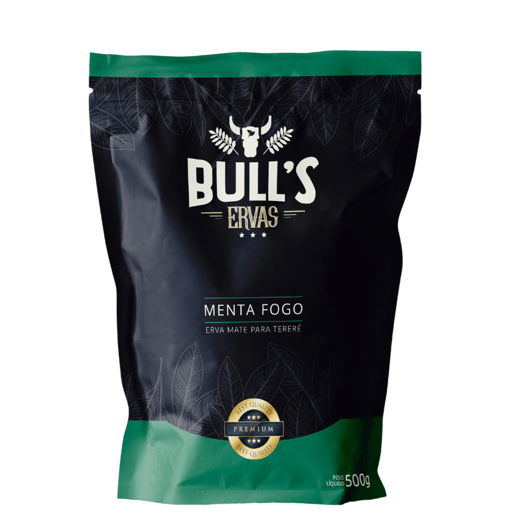 Erva Mate Bull's 500g Sabor Menta Fogo – Erva Mate Premium de Alto Padrão – FRETE GRÁTIS