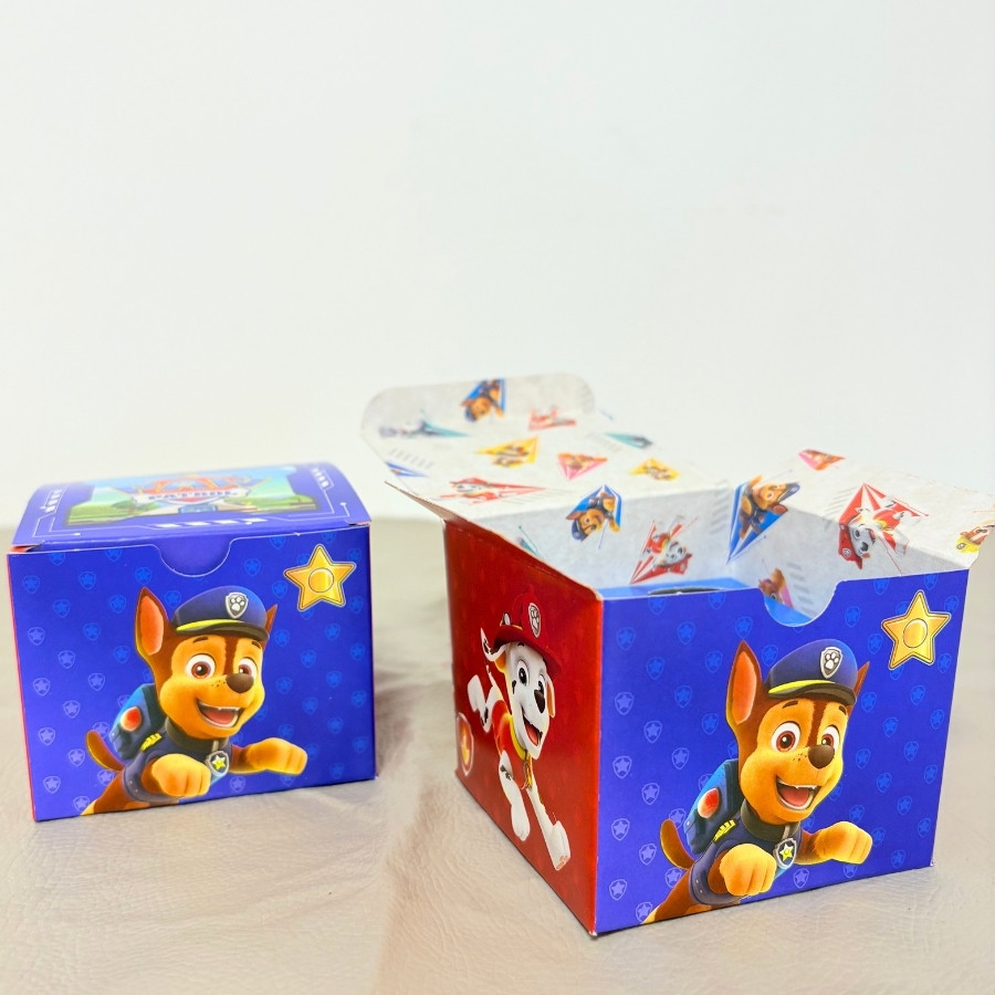 Caixa 4 Doces Quadrada - Patrulha Canina - 6x7,5x7,5cm - 10 unidades - Regina - Rizzo
