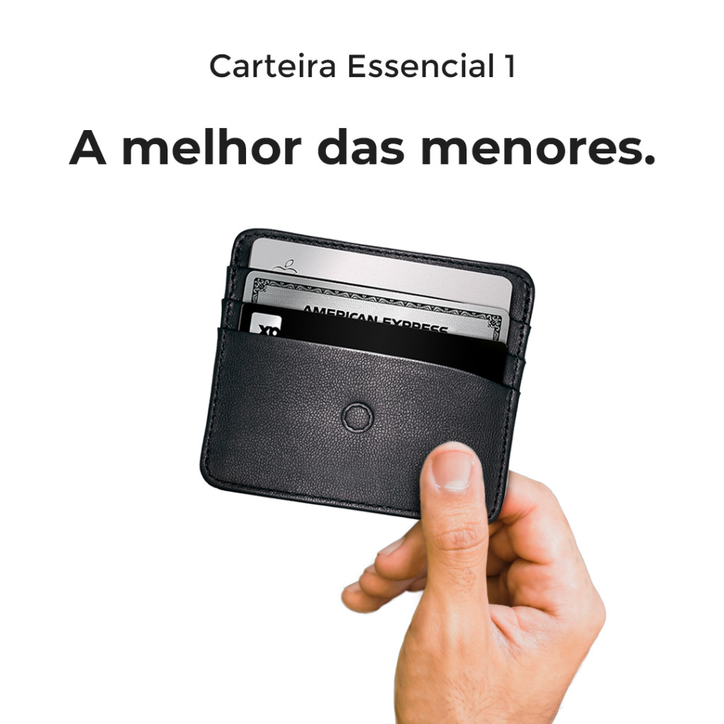 Carteira de couro Legítimo slim 6 cartões e CNH Porta cartão