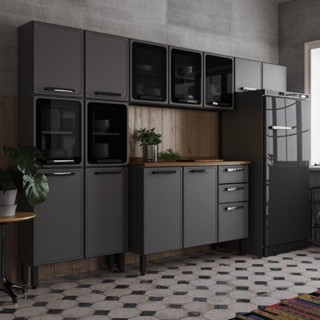 Cozinha Completa Aço 14 Ptas 2 Gav Grafite Estilo Bertolini em Oferta na Shopee