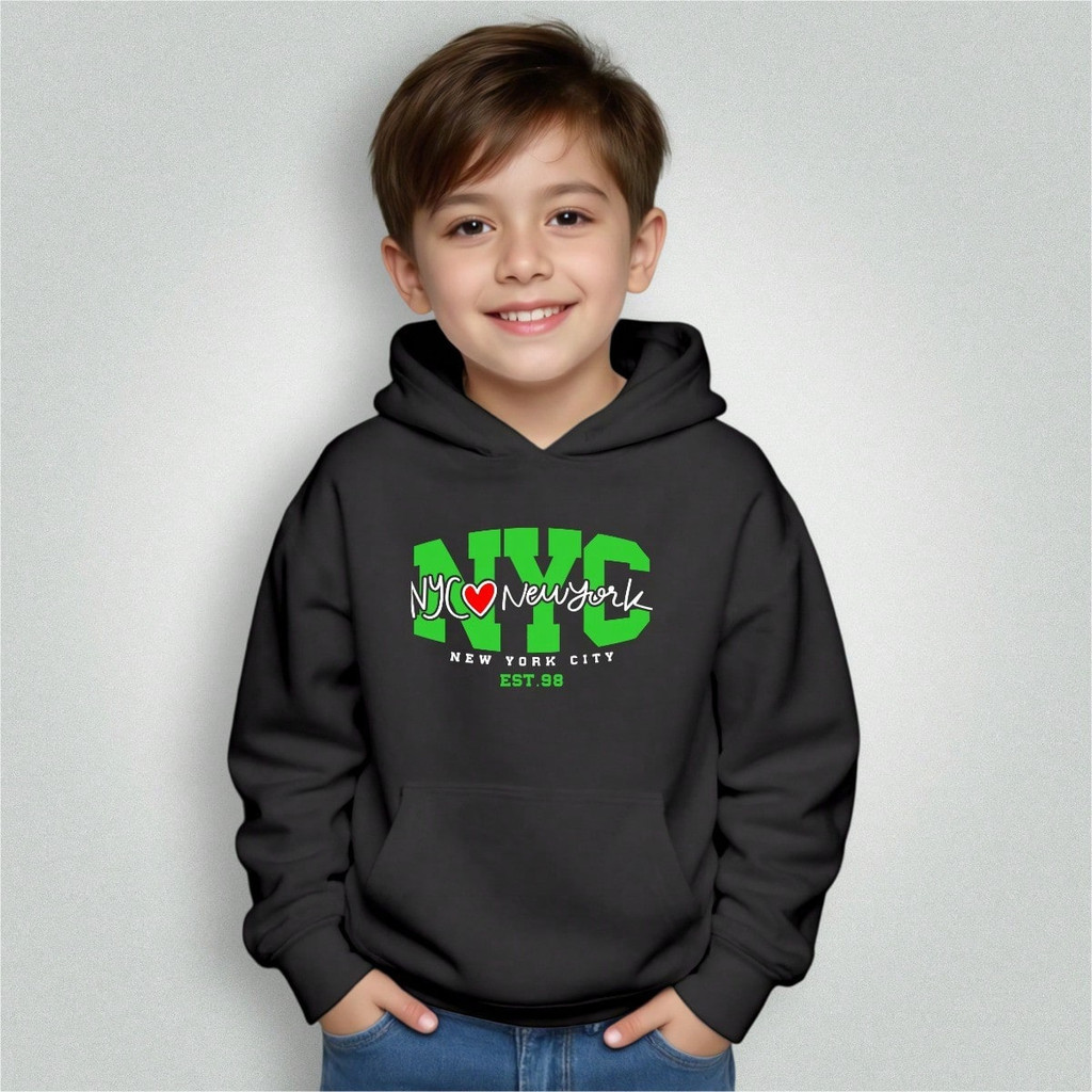 Blusa Moletom Infantil Menino Menina Blusa Bolso Canguru Capuz Nyc New York 125 Envio Imediato