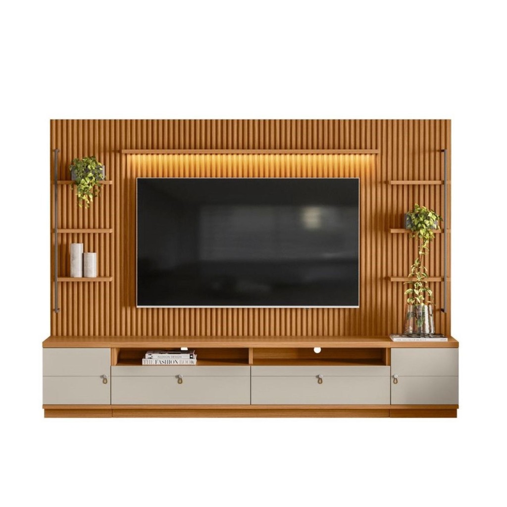 Rack com Painel Ouro Preto em Oferta na Shopee