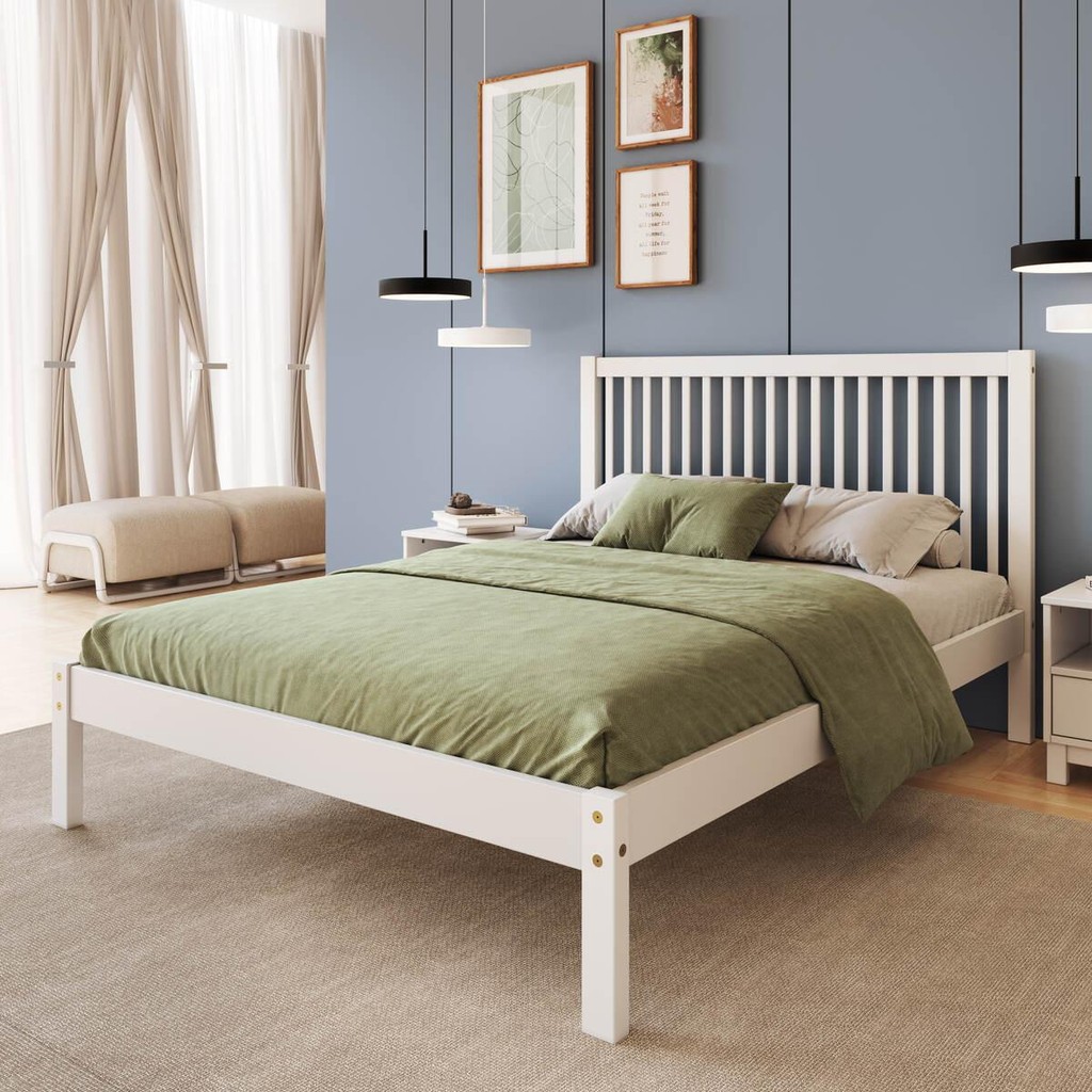 Cama de Casal de Madeira Maciça para Colchão 138x188cm Multimóveis CR35276 em Oferta na Shopee