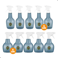 Kit 10 Pulverizador Borrifador Spray 350ml e 580ml Azul Sanremo