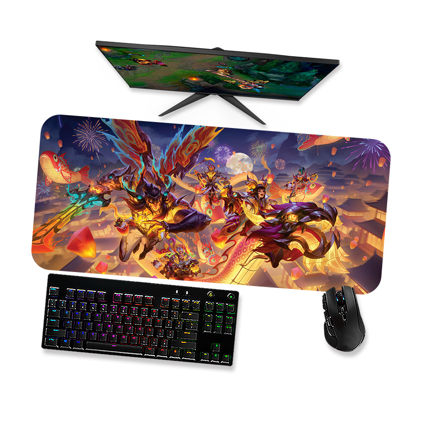 Mouse Pad Gamer Grande  LoL DRACOMANTE SKINS 1  90x40 80x40 60x40 70x30 45x40