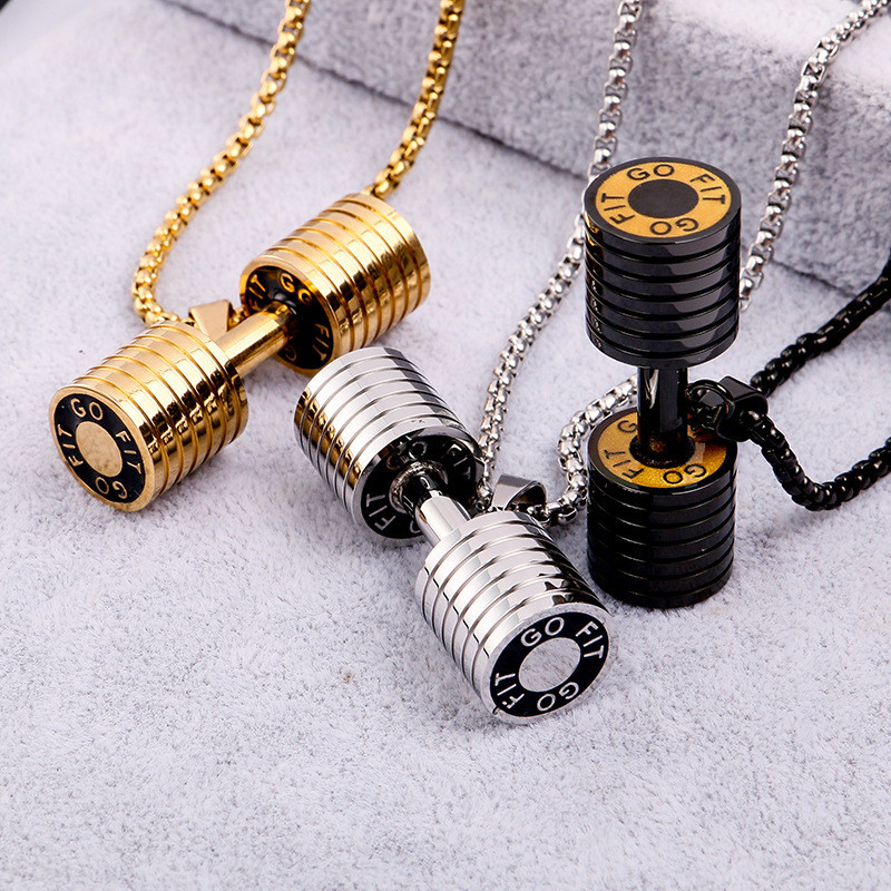 Barbell Haltere Colar Ginásio Levantamento De Peso Pingente Personalizado Masculino E Feminino Fitness Musculação Acessó