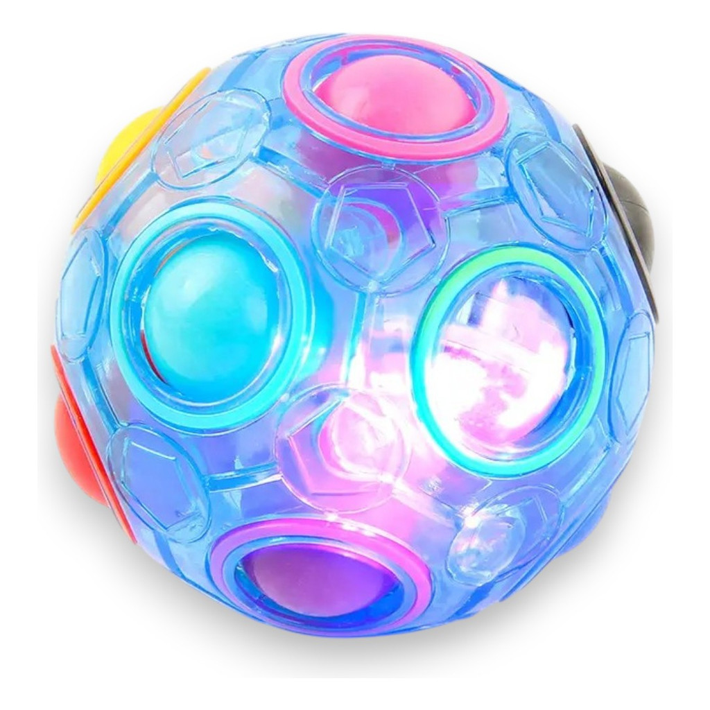Fidget Brinquedo Antistress Cubo Bola Magica com Luz Giratória Spiner Pop Sensorial