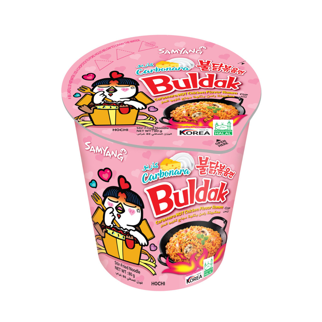 Lamen Coreano Buldak Copo Apimentado Frango e Queijo Cremoso Carbonara - 80g