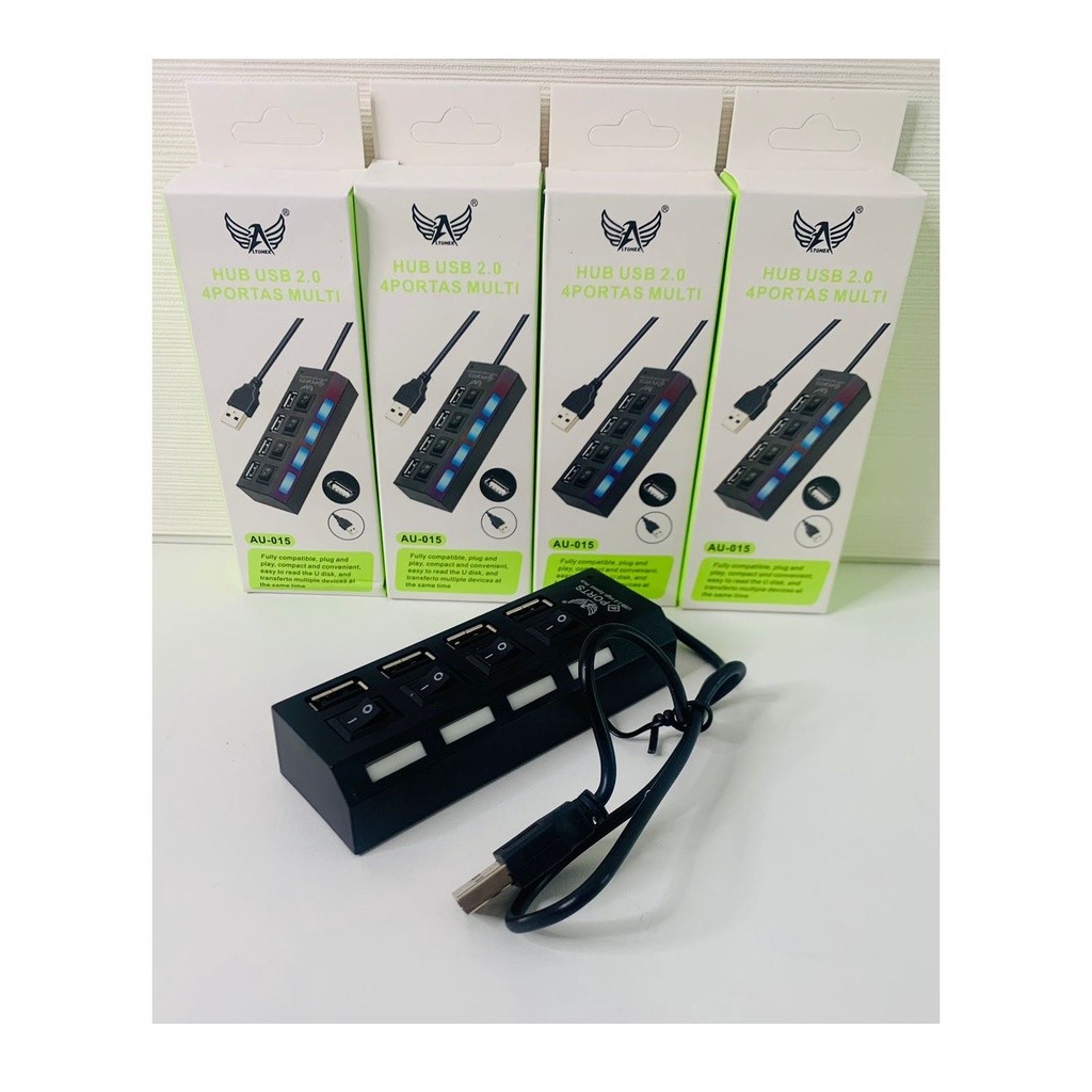 Régua Hub Usb 2.0 4 Portas Interruptor
