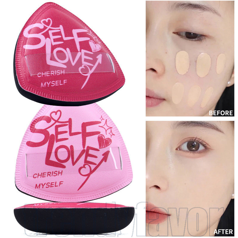 PU Surface Triangle Foundation Almofada De Ar Puff Em Pó-Ferramentas De Maquiagem De Beleza-Dupla Utilização Úmida E Sec