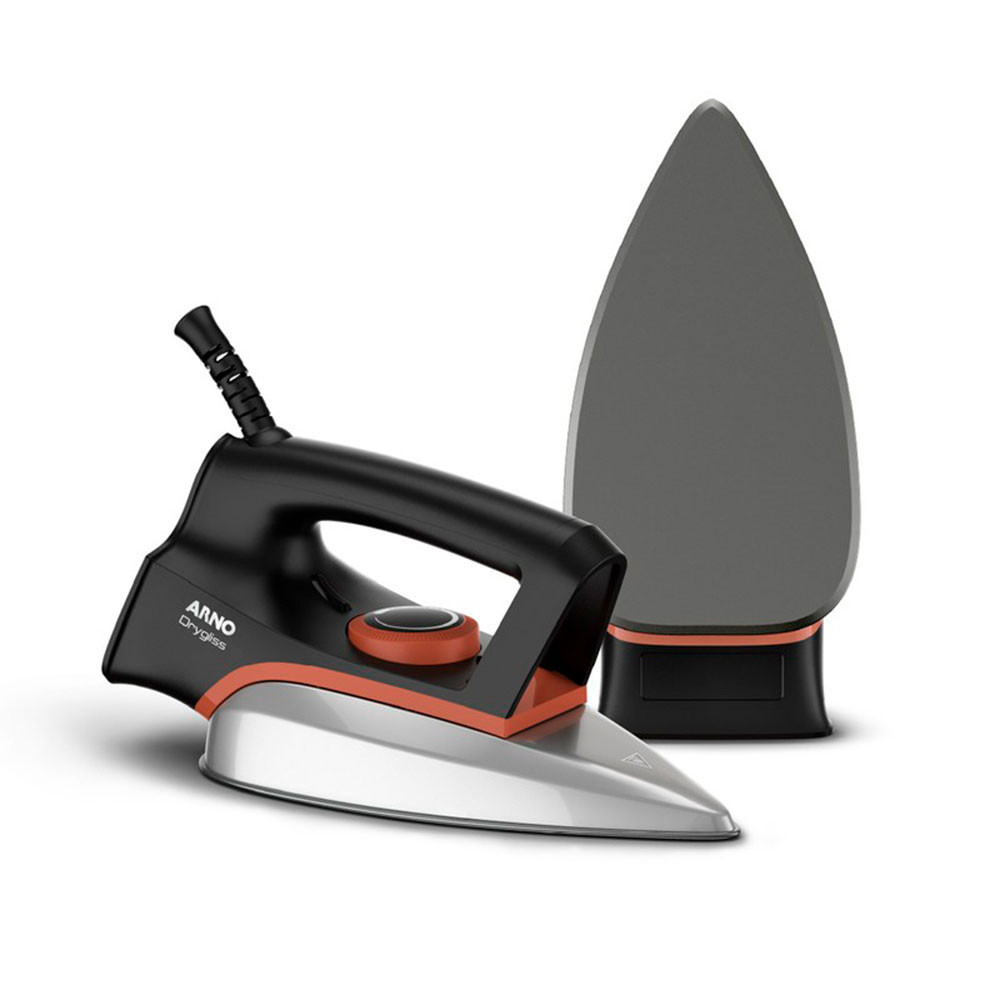 Ferro a Seco Anti aderente 1200w FS31 Preto e Terracota 127V Arno em Oferta na Shopee