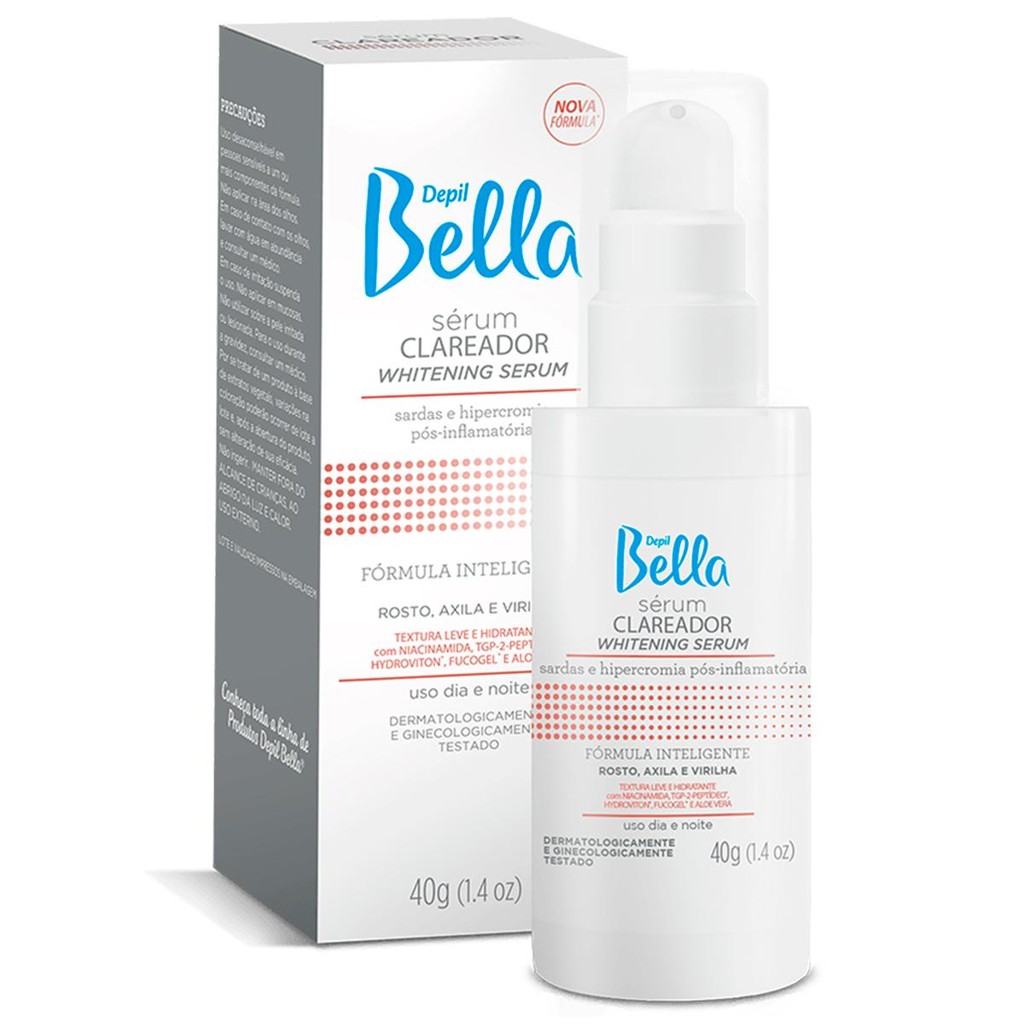 Sérum Clareador Rosto Axila e Virilha Depil Bella Nova Fórmula D-Pantenol Aloe Vera 40g