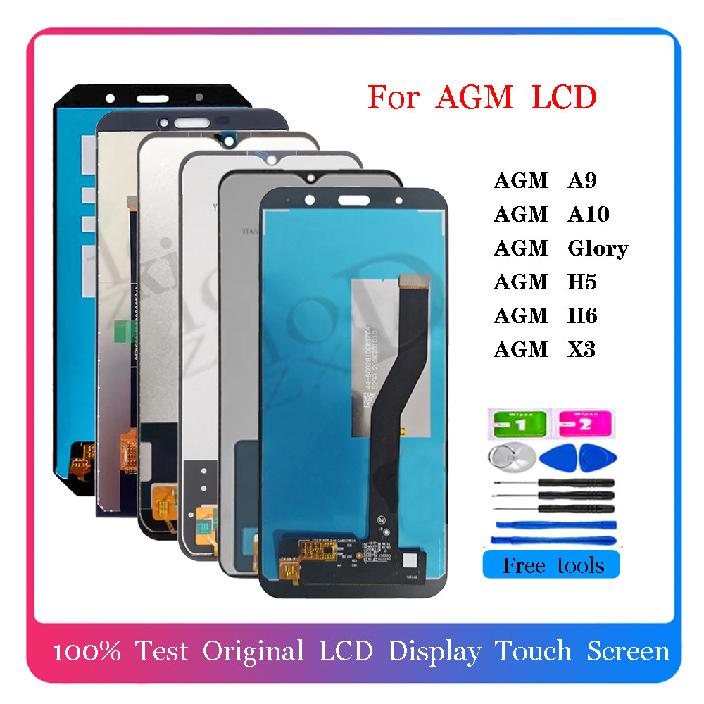 Tela LCD original compatível com AGM A9 H1 A10 H3 Glória Pro G1 SE G1S H5 H5 H6 X3 X5 Z1 Nota N1, conjunto de tela de to