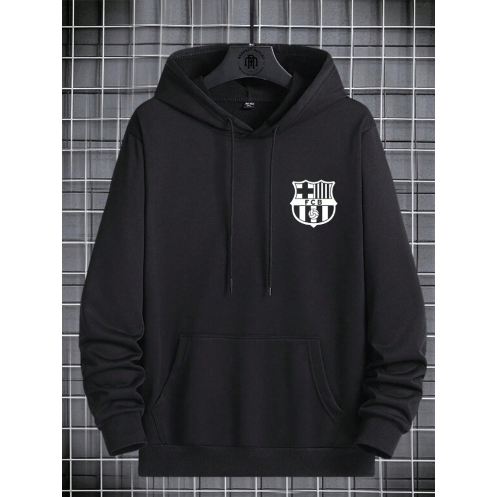 Blusa de Moletom Barcelona Time Europeu Casaco Casual Basico Algodão