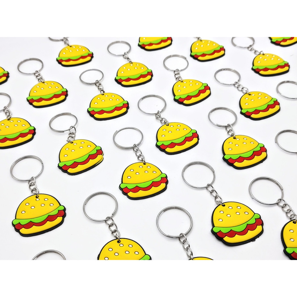 Chaveiro Hambúrguer lanche 10un Chaveiro Lanches Top Lembrancinha