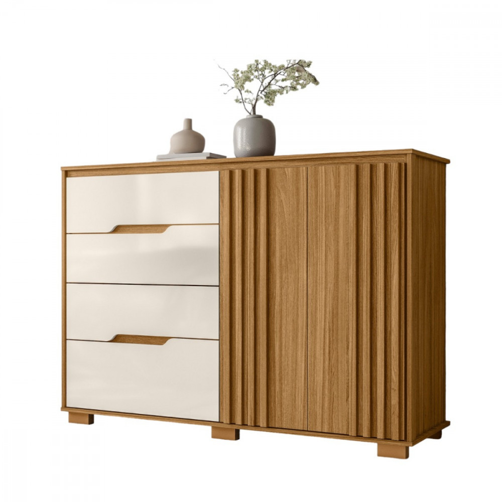 Comoda Texas Freijo com Off White Moval em Oferta na Shopee