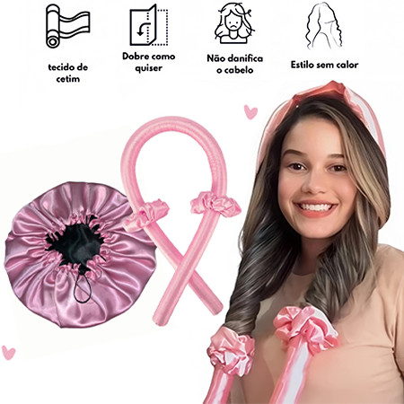 Conjunto Completo para Cabelo: Babyliss, Scrunchies e Touca - Múltiplas Cores