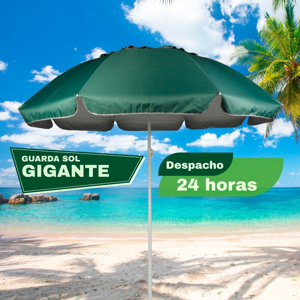 Guarda Sol Gigante Vareta Reforçado 2,4M Proteção UV TECIDO GROSSO DE QUALIDADE