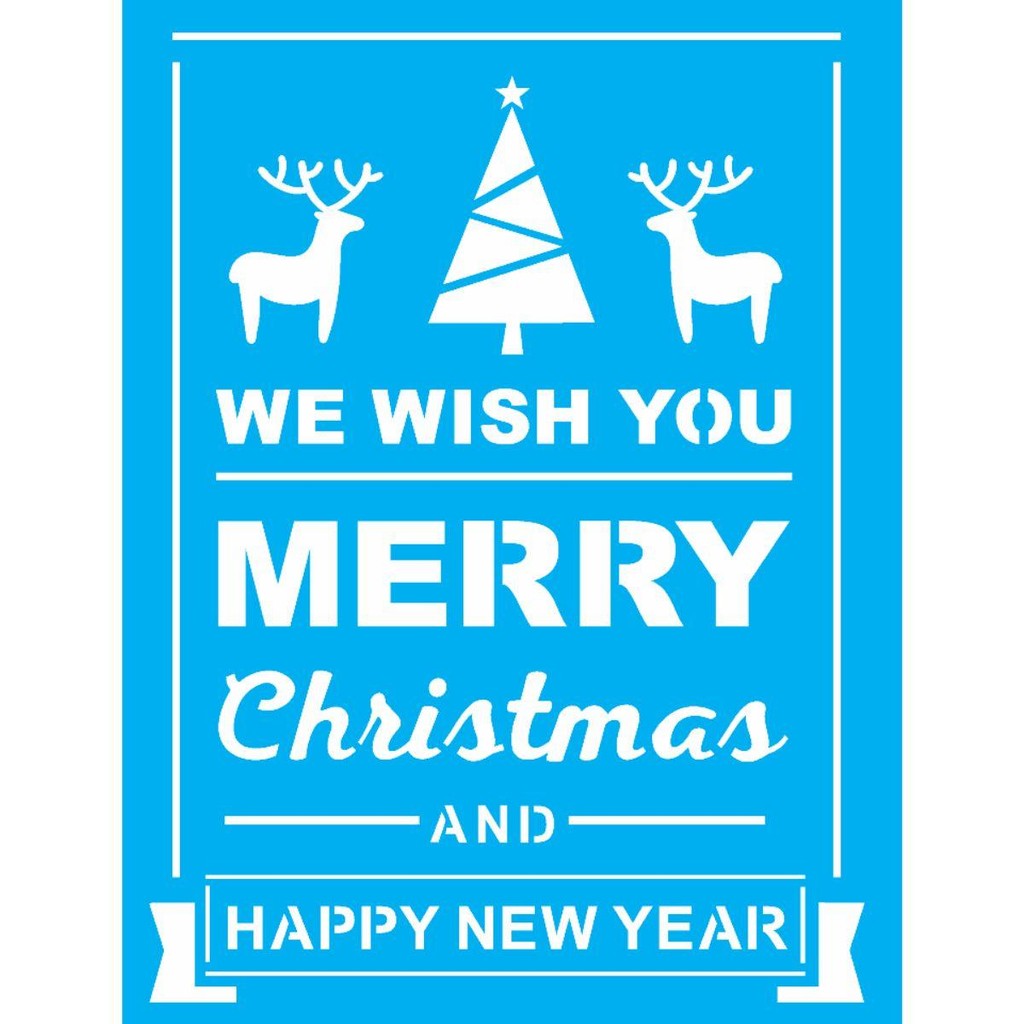 Stencil OPA 20x25 Natal 2557 Natal Frase Merry Christmas II