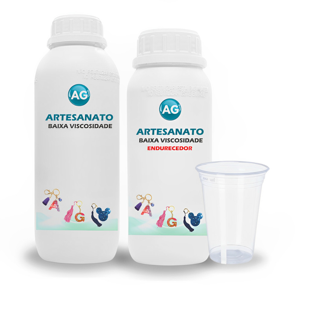 Kit Iniciante Resina Epóxi 750g Para Artesanato Inclui Copo