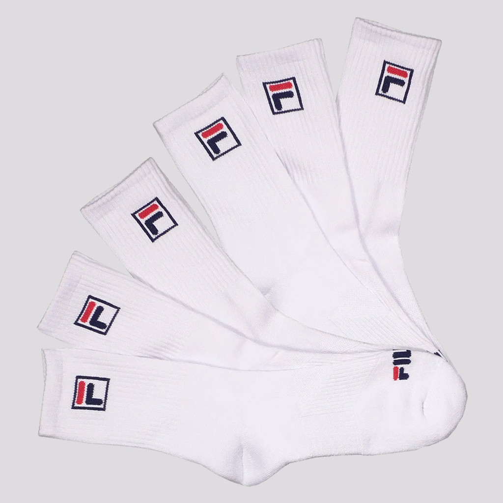 Kit Meia Fila Fbox 6 pares Cano Alto Branco em Oferta na Shopee