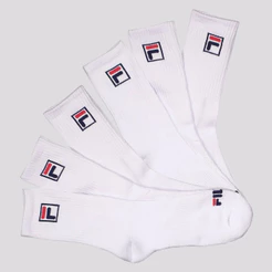 Kit Meia Fila Fbox 6 pares Cano Alto Branco