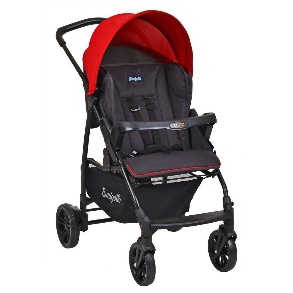 Carrinho de Bebê para Passeio Burigotto Ecco de 0 até 15 Kg - Cinza com Vermelho - Mom & Baby