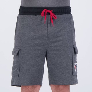 Bermuda São Paulo Sintony Cinza e Preta em Oferta na Shopee