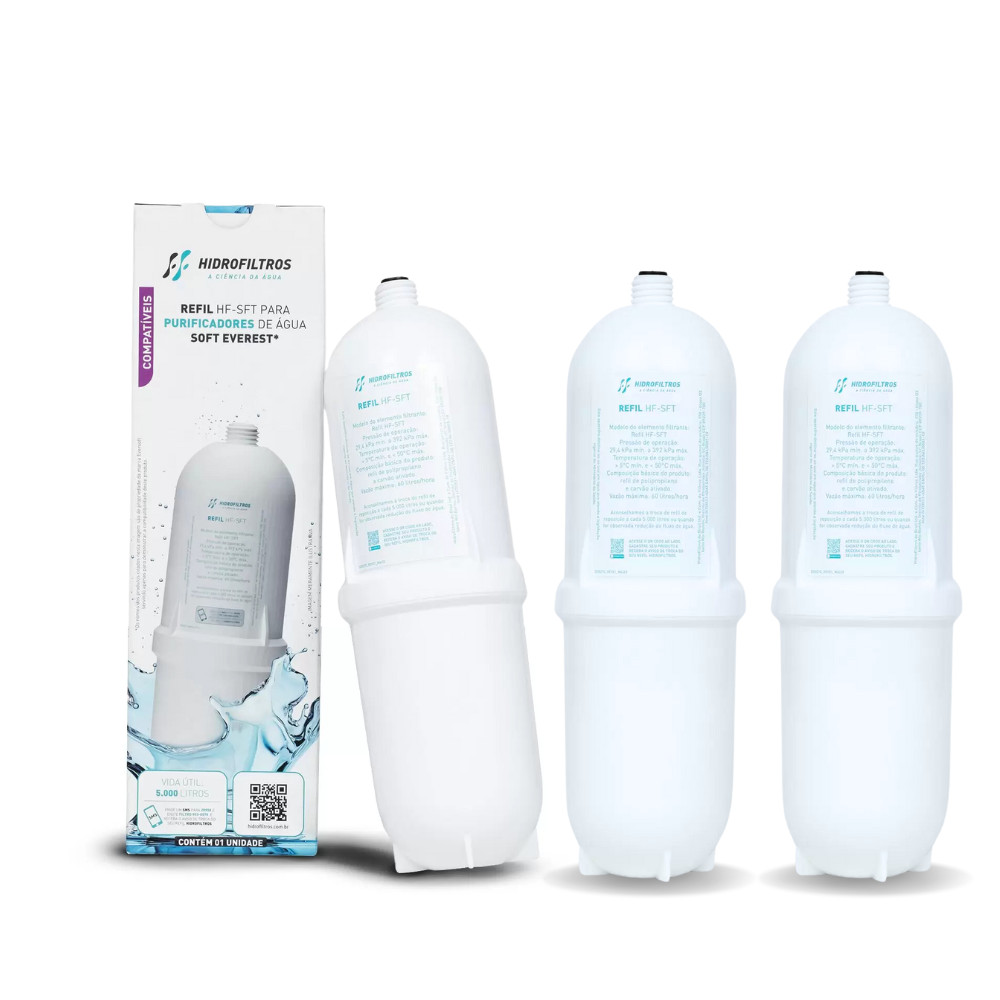 Kit 3 Refis Purificador De Água Elétrico Filtro HF-SFT Hidro Filtros Block Carvão Ativado 903-0578