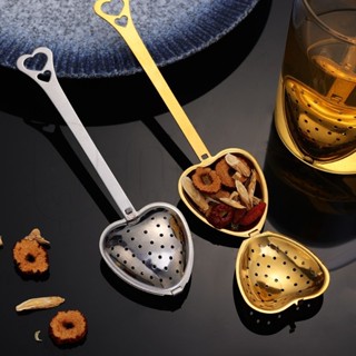 Bola De Chá Portátil Em Forma De Amor De Aço Inoxidável De 1/2 Unidades-Infusor Formato De Coração Com Alça Longa-Colher em Oferta na Shopee