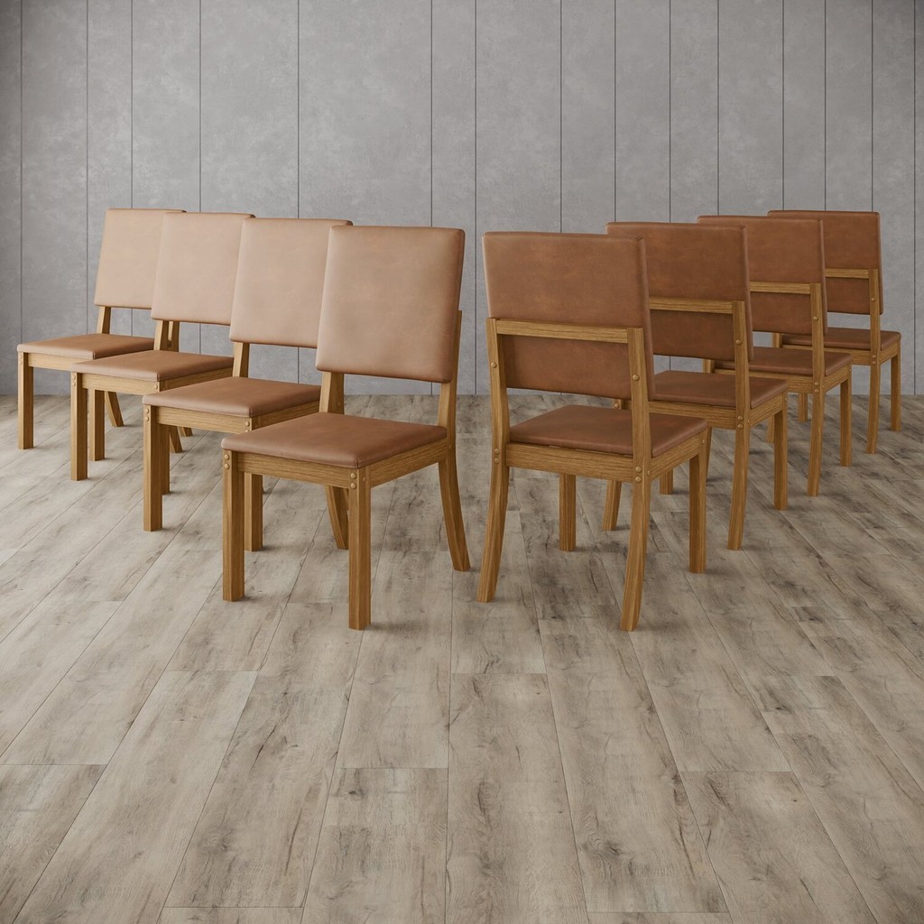 Kit 8 Cadeiras Estofadas para Mesa Jantar - Milla Plus - Home & Living