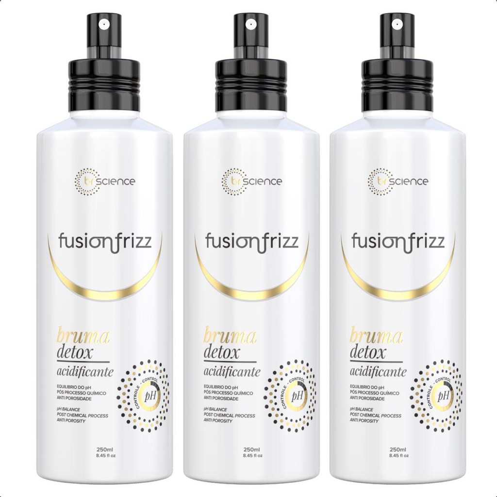 Kit 03 Bruma Detox Acidificante Fusionfrizz Brscience 250ml